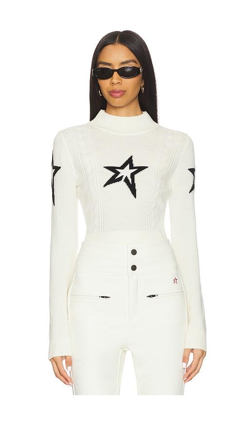perfect moment cable sweater in white.