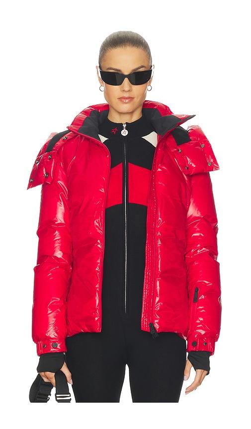 perfect moment candice ski parka in red.