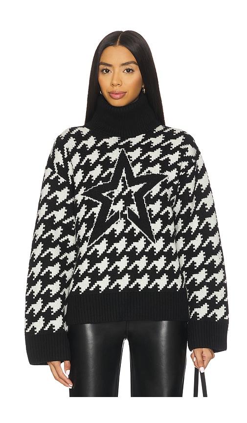perfect moment chunky houndstooth sweater in black.
