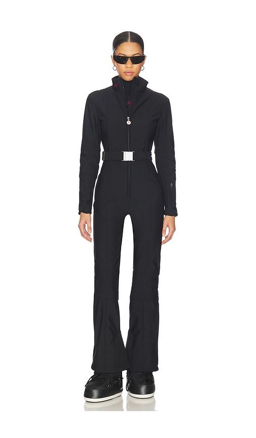 perfect moment jg ski suit in black.
