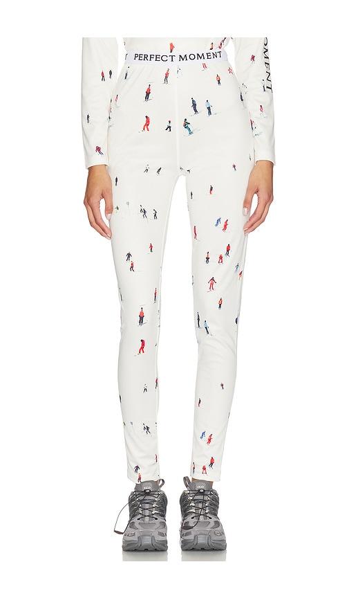 perfect moment printed base layer legging in white.