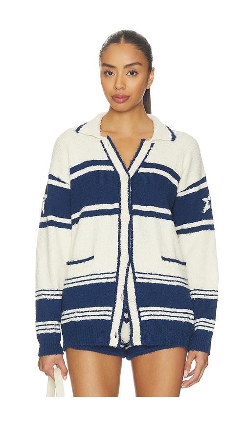 perfect moment schild knit cardigan in white,navy.