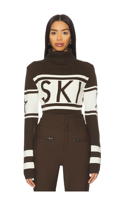 perfect moment schild sweater in chocolate.