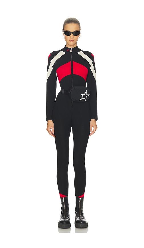 perfect moment tignes jumpsuit in black,red.