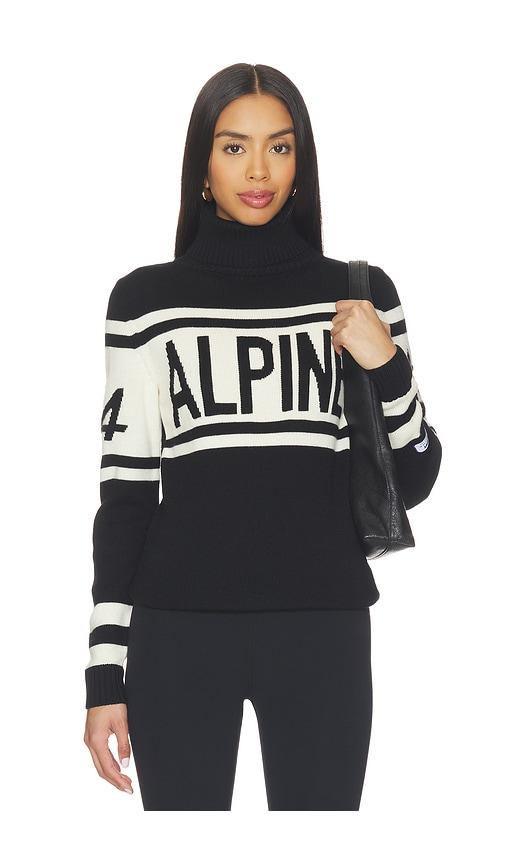 perfect moment womens alpine schild sweater in black,white.
