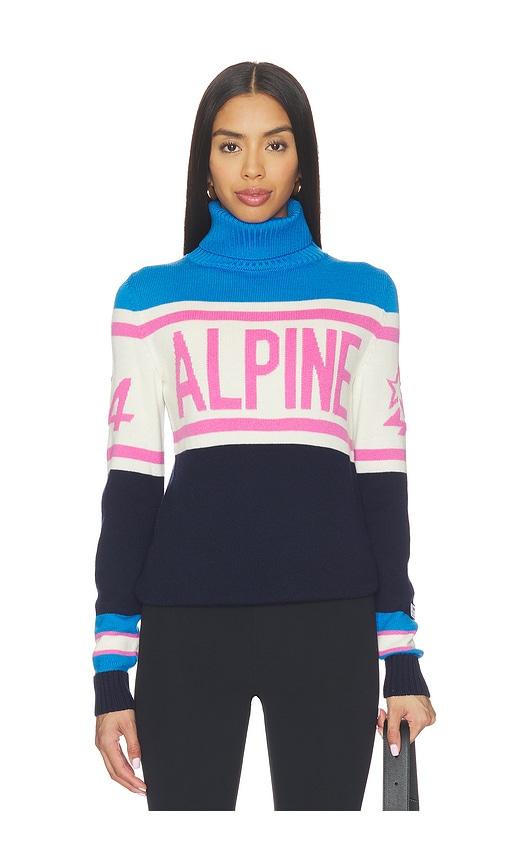 perfect moment womens alpine sweater in navy,pink.