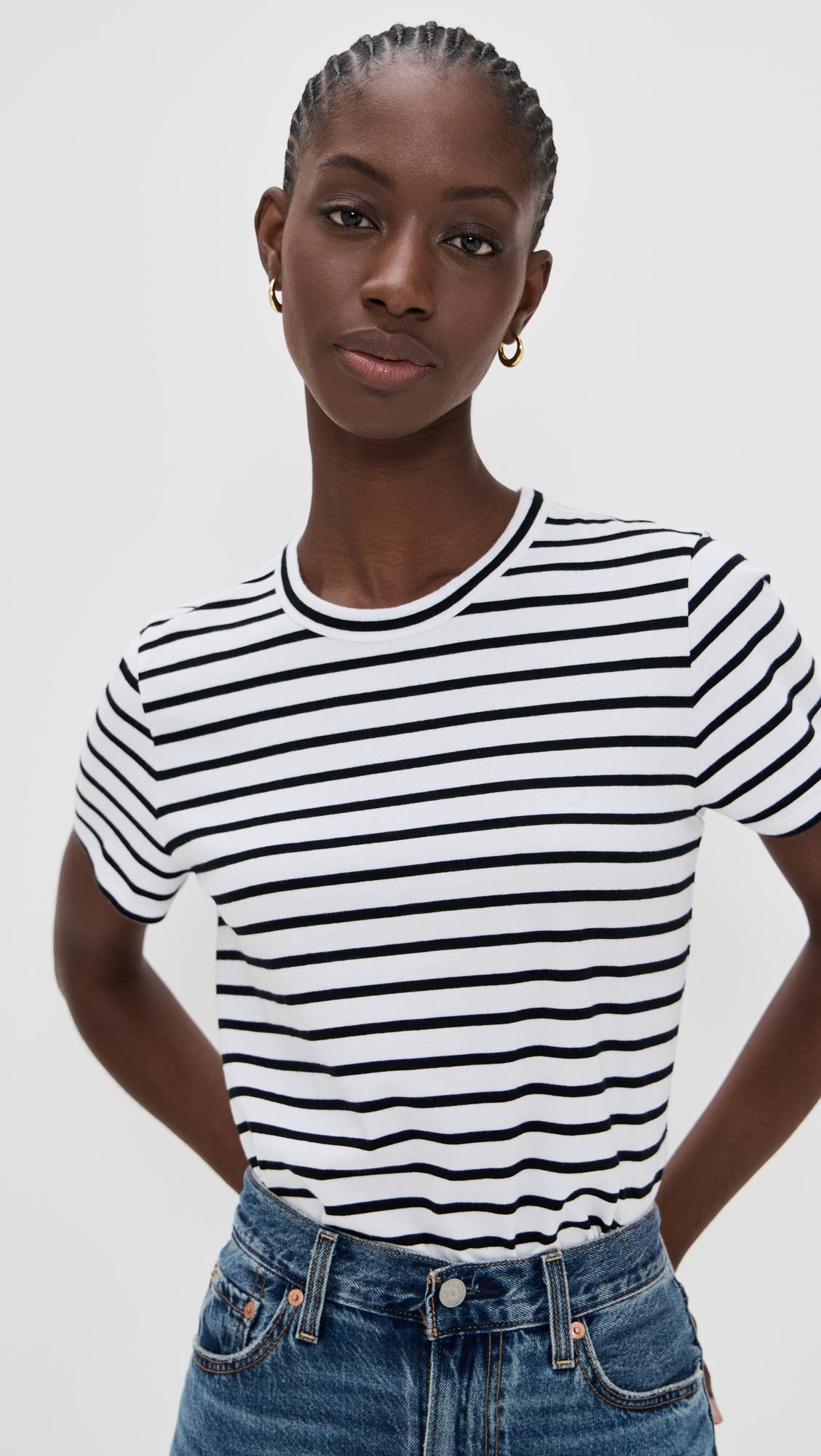 perfect stripe crewneck tee