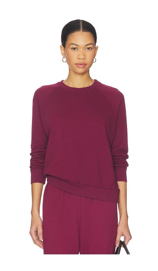 perfectwhitetee alexi french terry sweatshirt in burgundy.