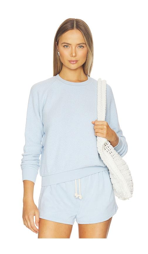 perfectwhitetee fleece crew neck sweatshirt in baby blue.