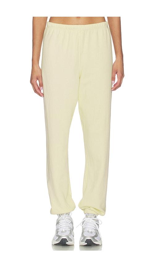perfectwhitetee french terry easy sweatpant in lemon.