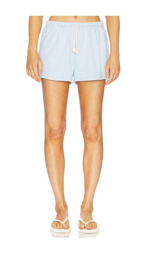 perfectwhitetee french terry sweat shorts in baby blue.