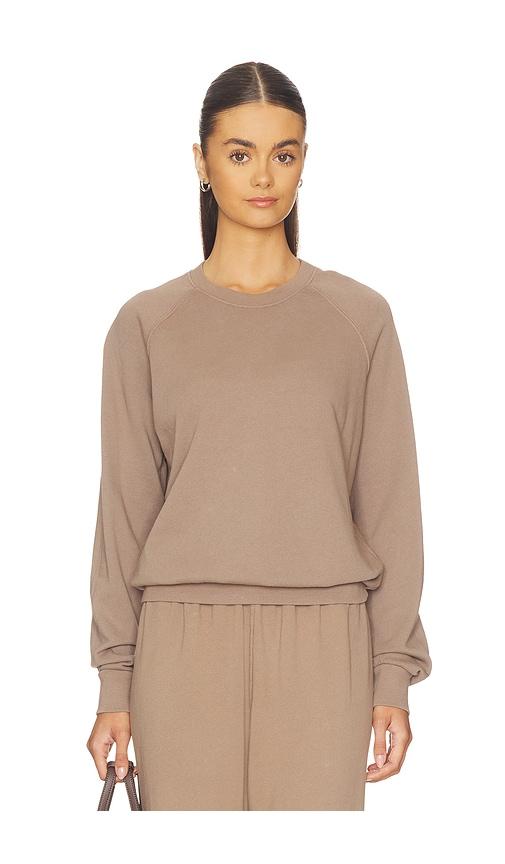 perfectwhitetee french terry sweatshirt in brown.