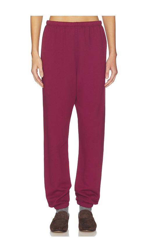 perfectwhitetee johnny french terry easy sweatpant in burgundy.