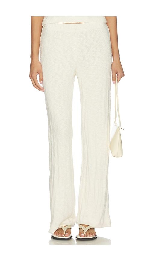 perfectwhitetee leilani summer mesh pant in ivory.