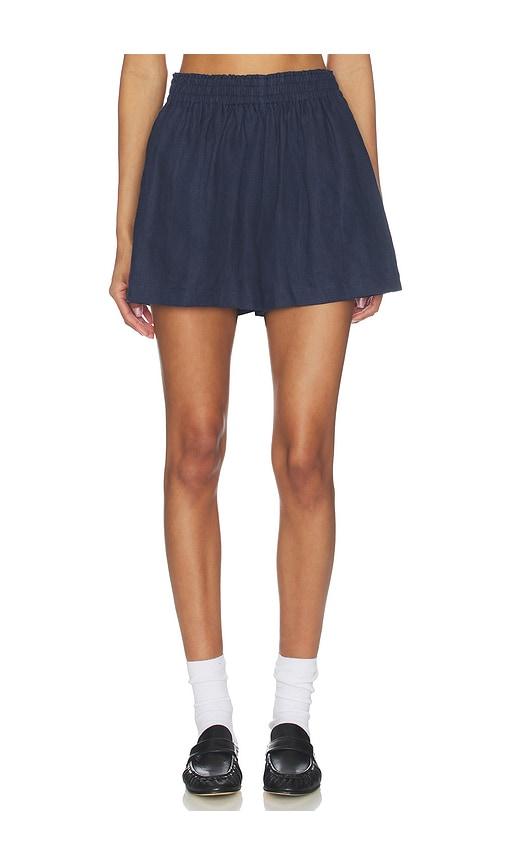 perfectwhitetee linen shorts in navy.