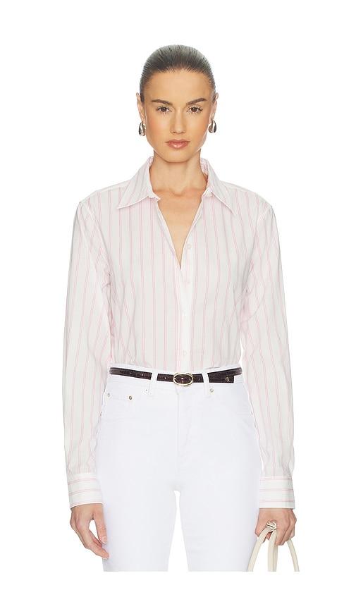 perfectwhitetee poplin slim fit button down in white,pink.