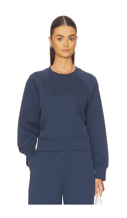 perfectwhitetee travel crew neck sweatshirt in navy.