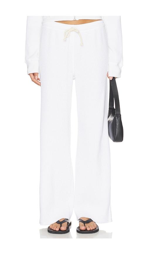 perfectwhitetee waffle pants in white.