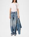 perla flower embroidered wide-leg jeans