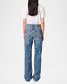 perla flower embroidered wide-leg jeans