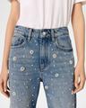 perla flower embroidered wide-leg jeans