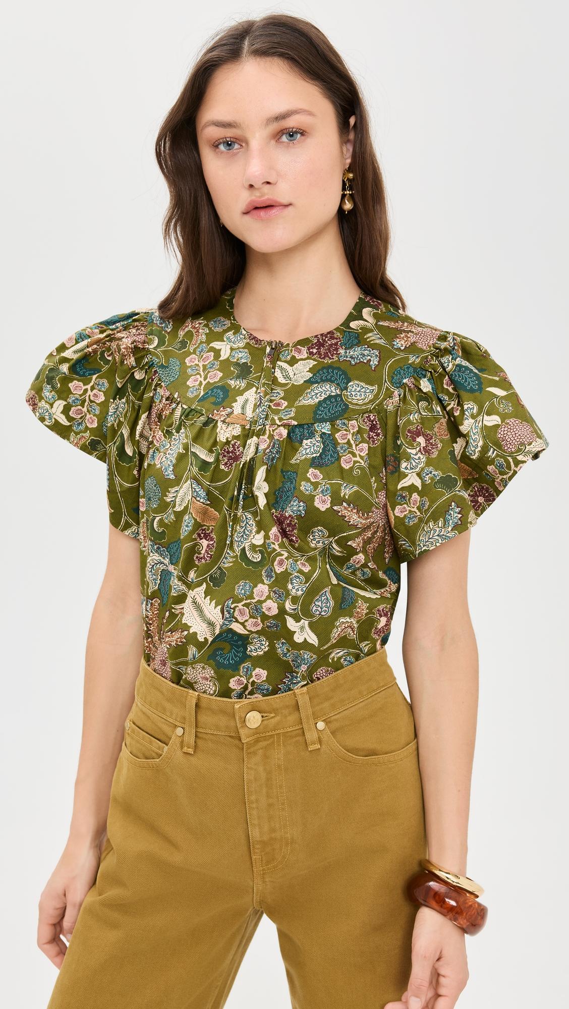 perline flutter sleeve blouse