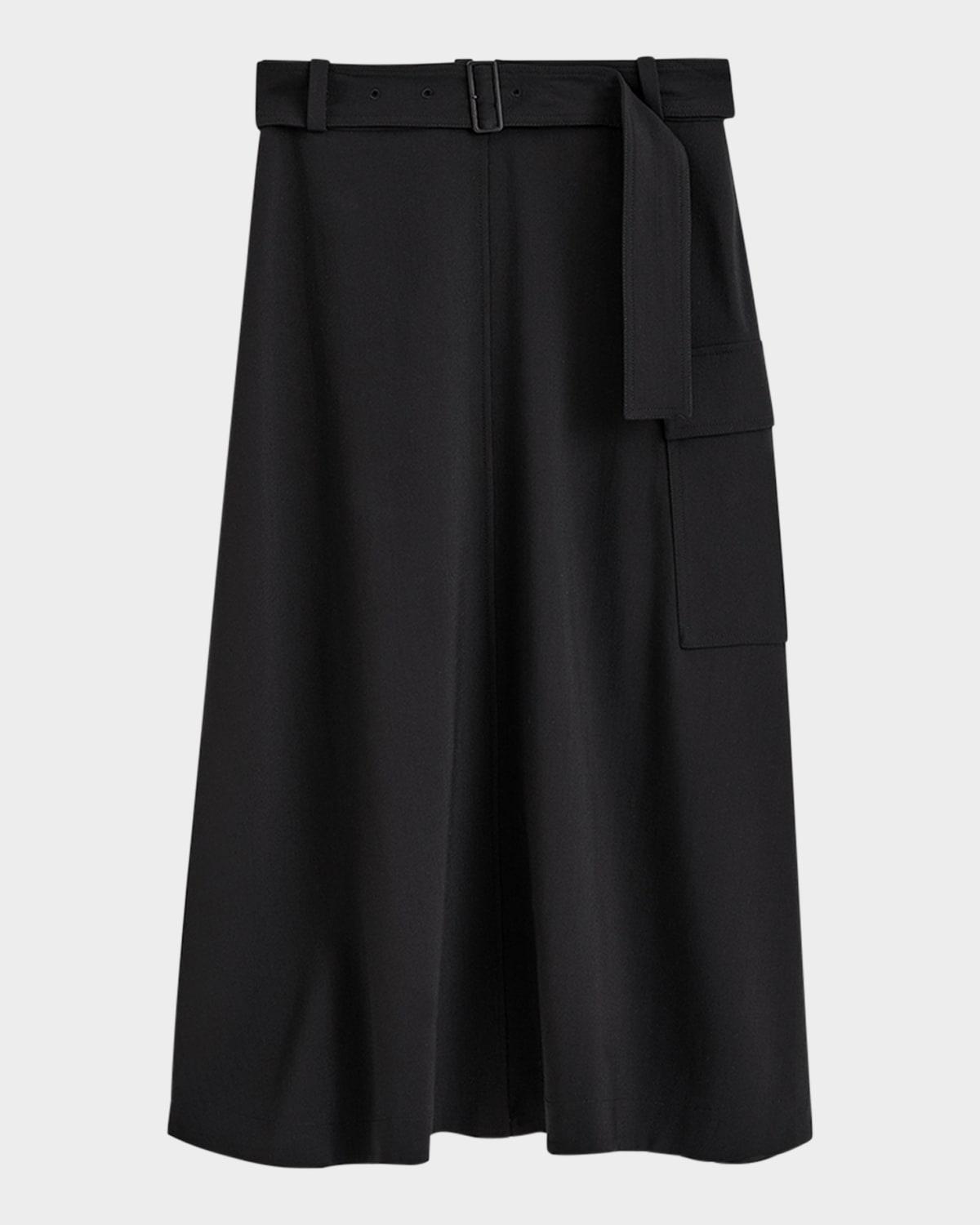 pernette belted a-line midi skirt