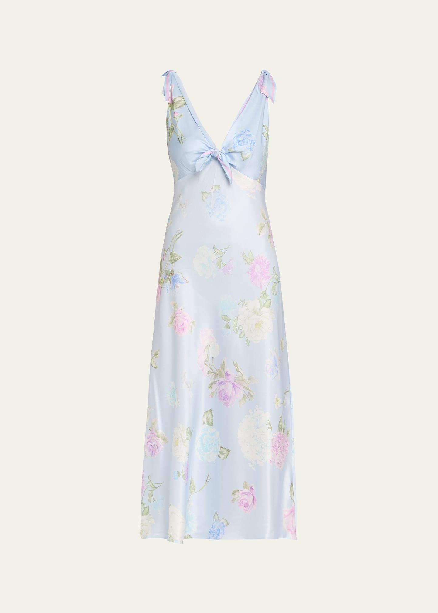 perri floral scarf-tie maxi dress