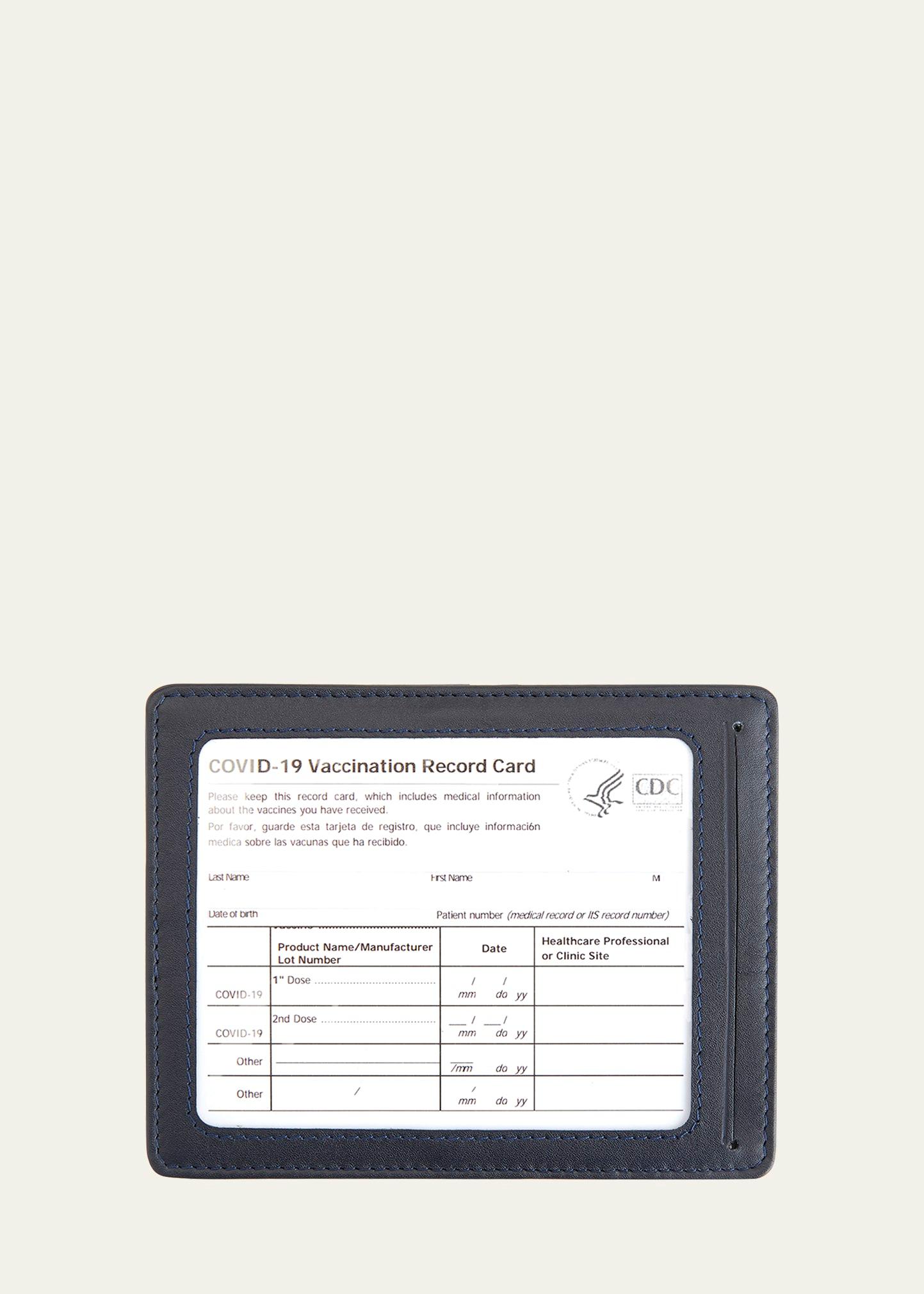 personalized leather vaccine card holder