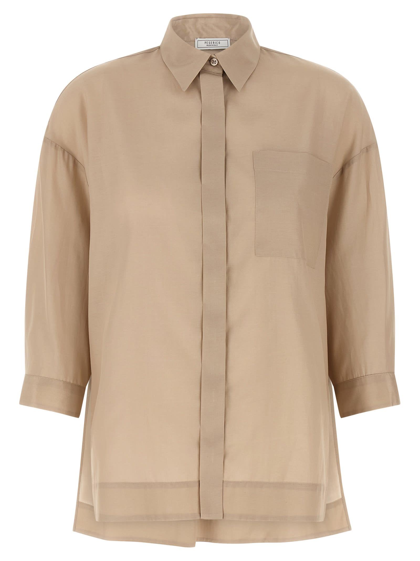 peserico asymmetric hem shirt