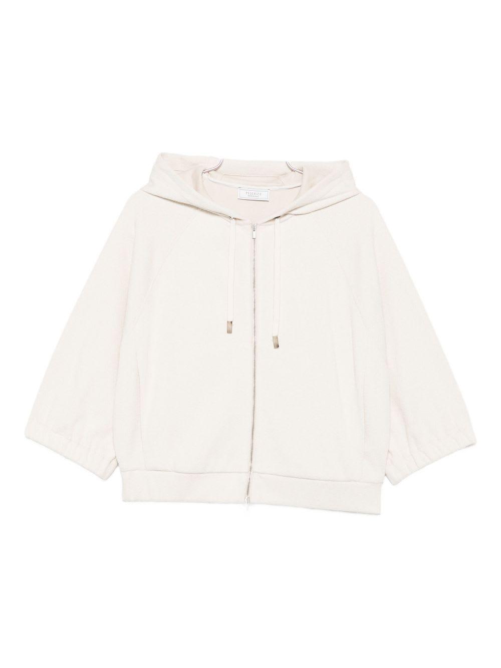 peserico beige sweatshirt with hood