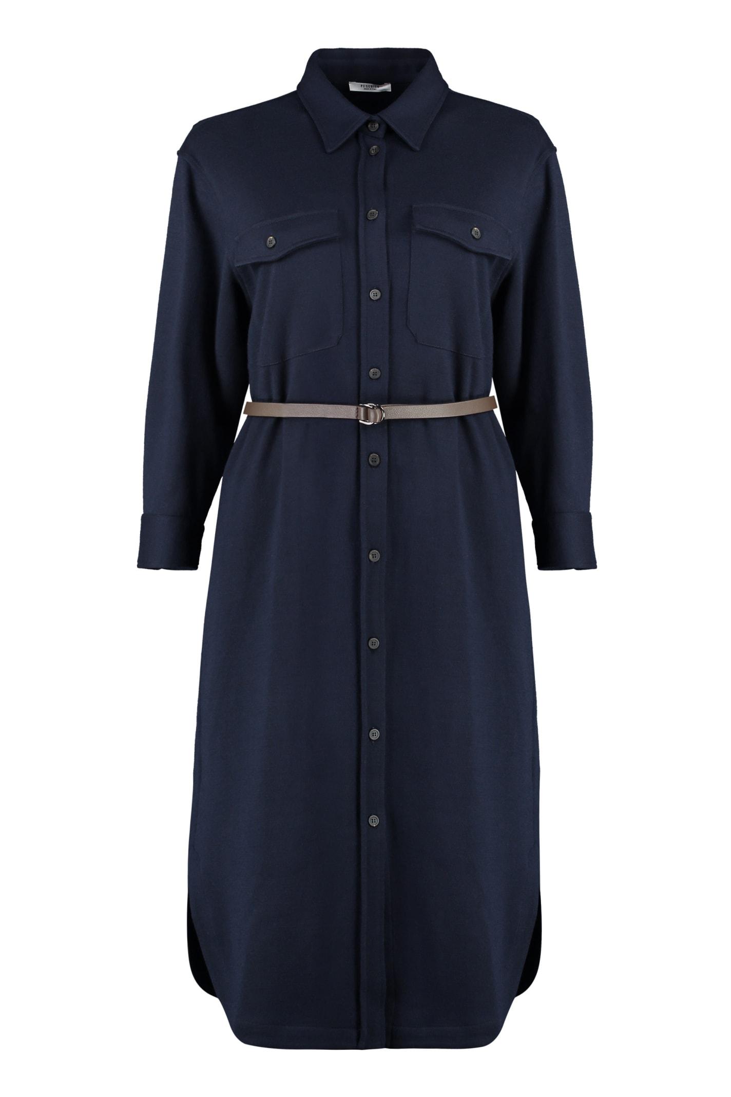peserico belted shirtdress