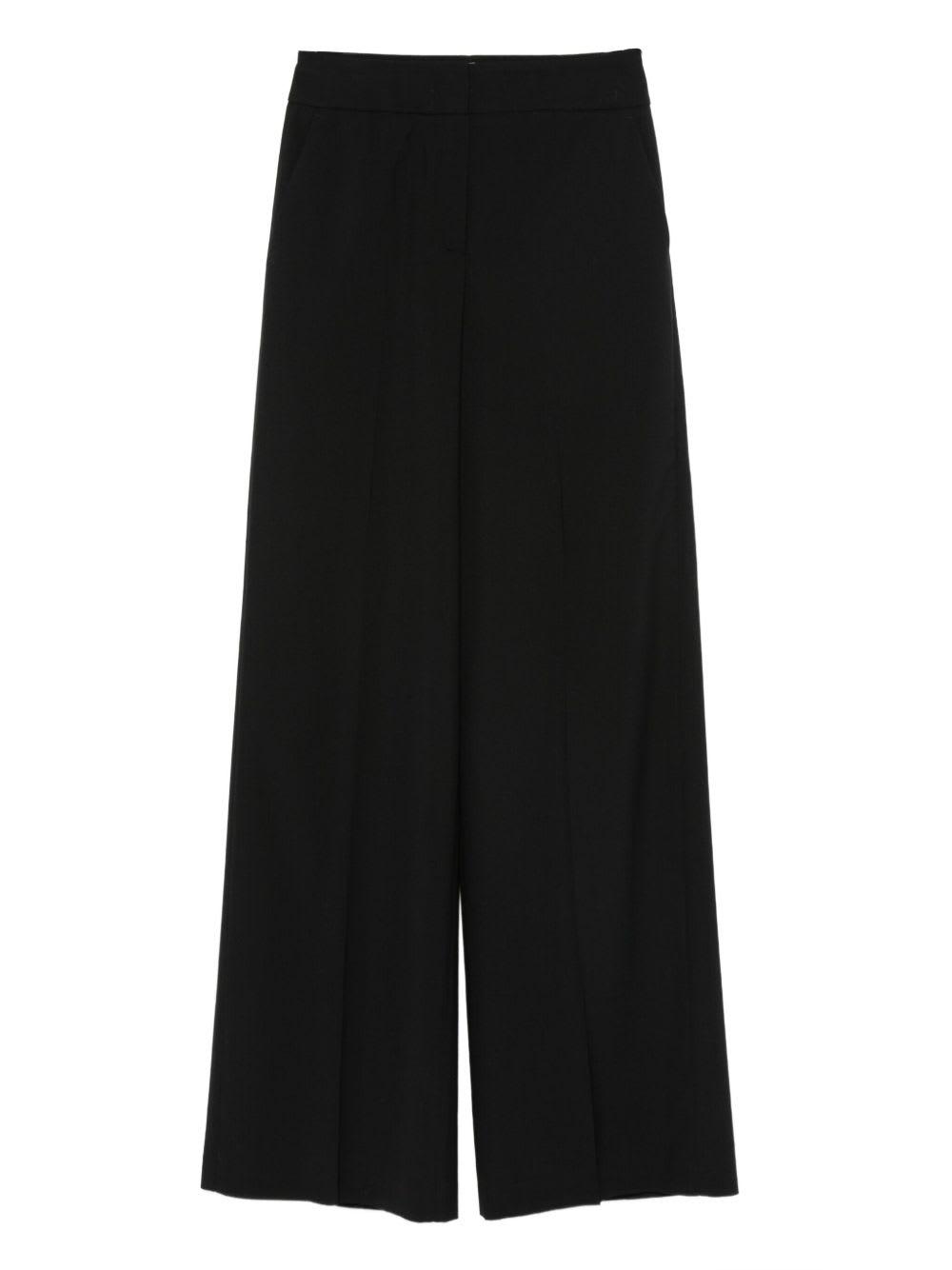 peserico black virgin wool blend trousers