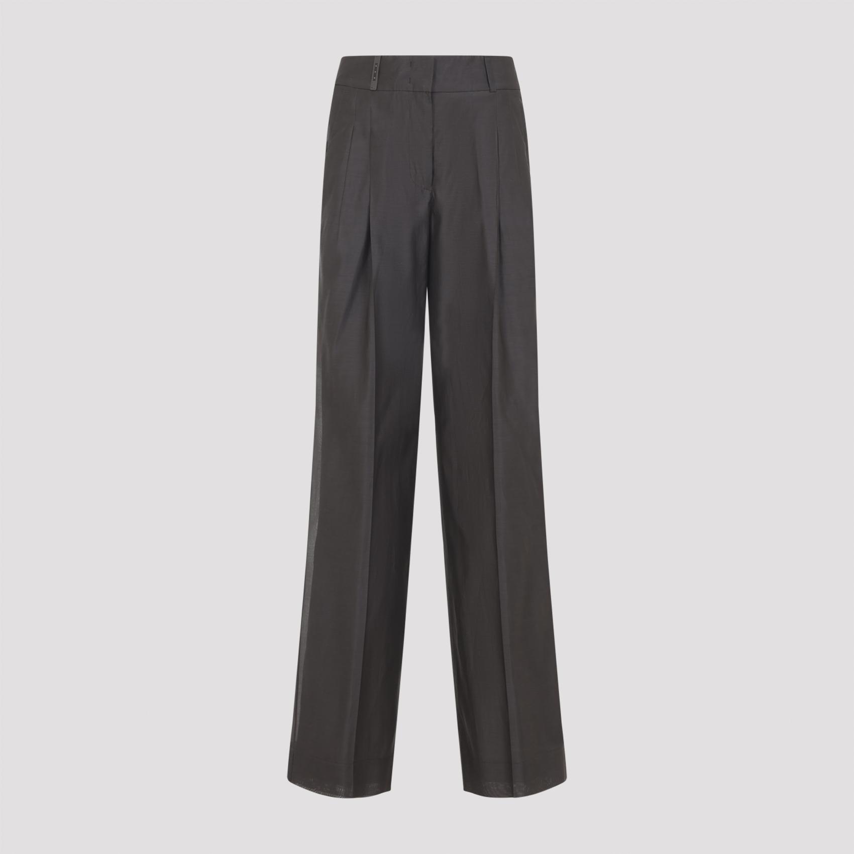 peserico cotton and silk pants brown cottone - women