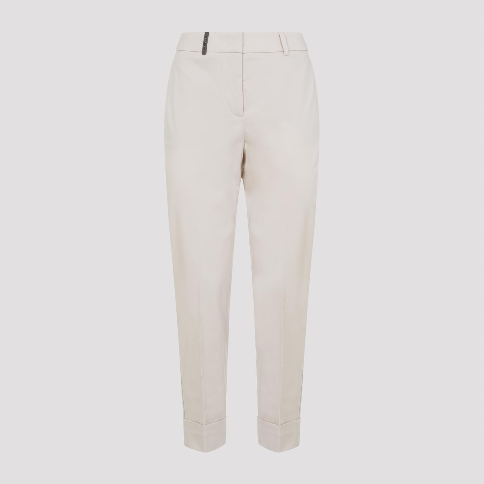 peserico cotton pants nude & neutrals elastane - women