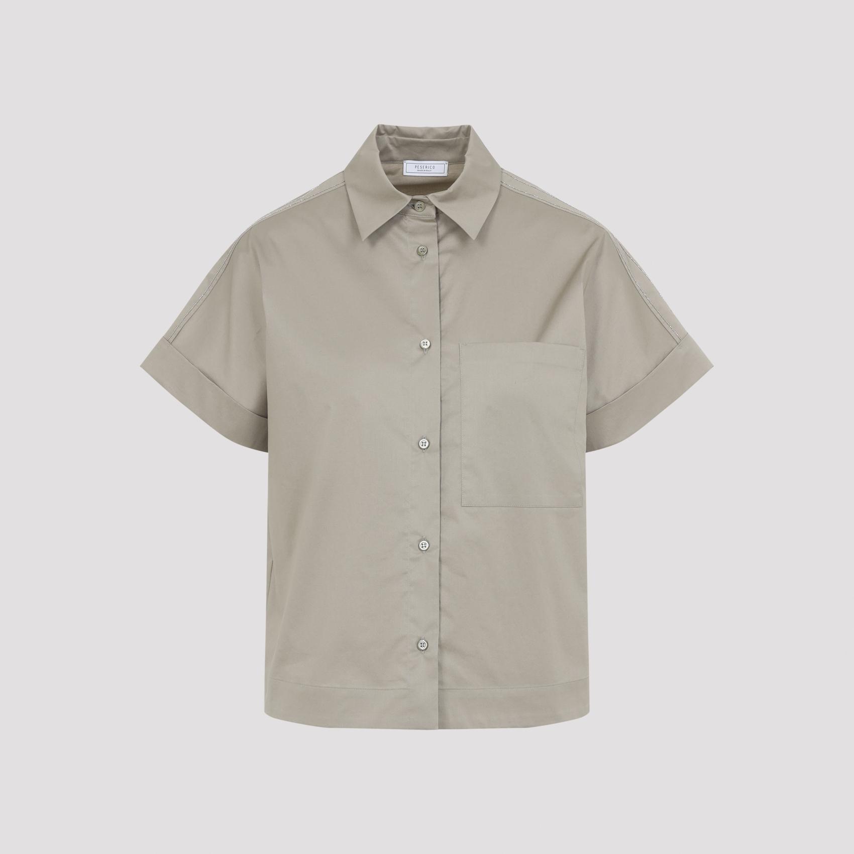 peserico cotton shirt green elastane - women