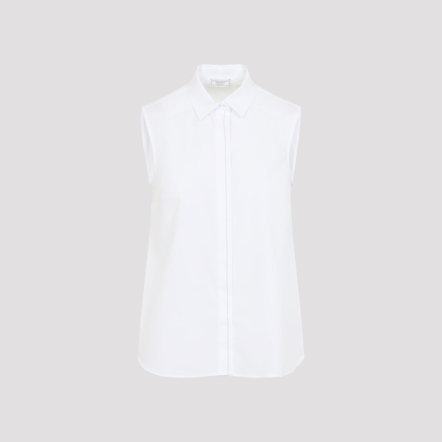 peserico cotton top white elastane - women
