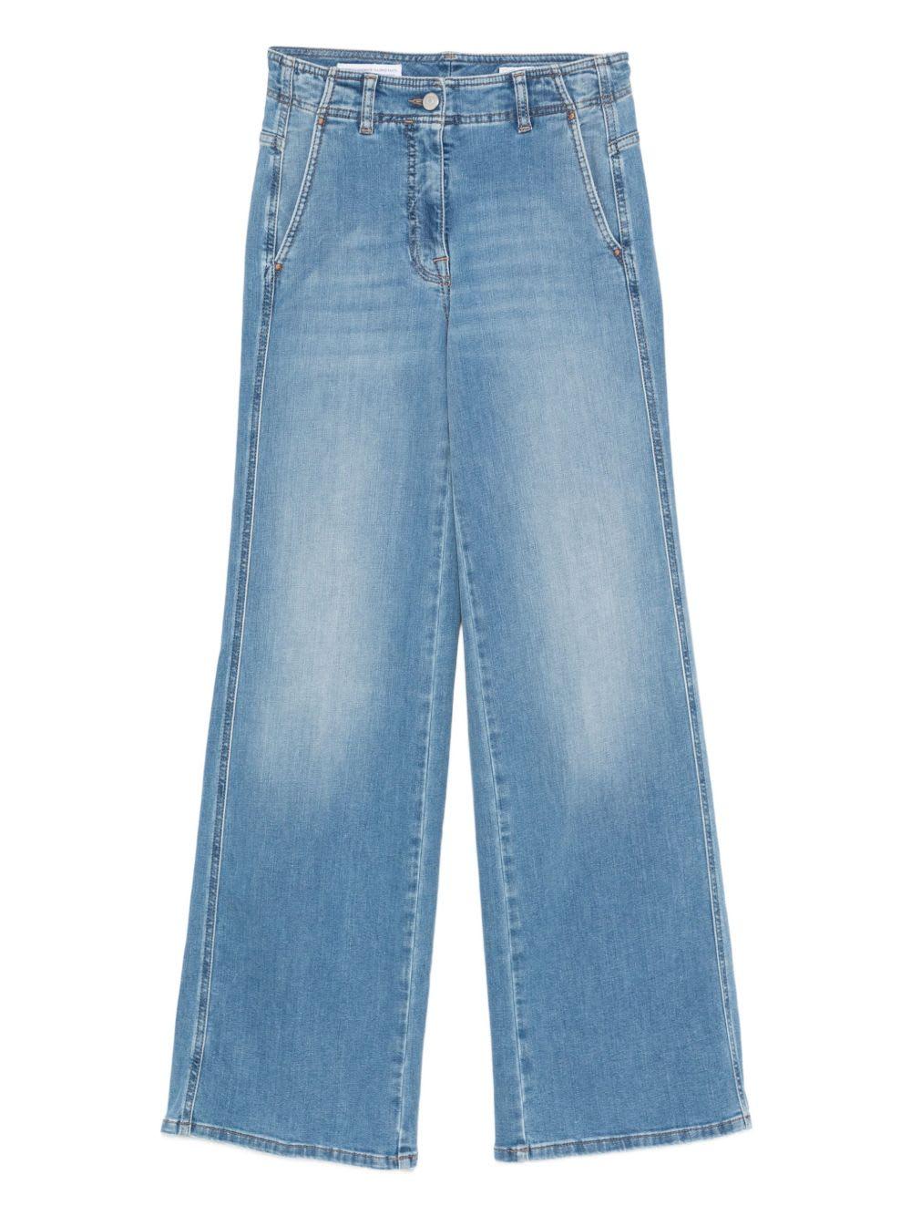 peserico five pocket light blue denim trousers