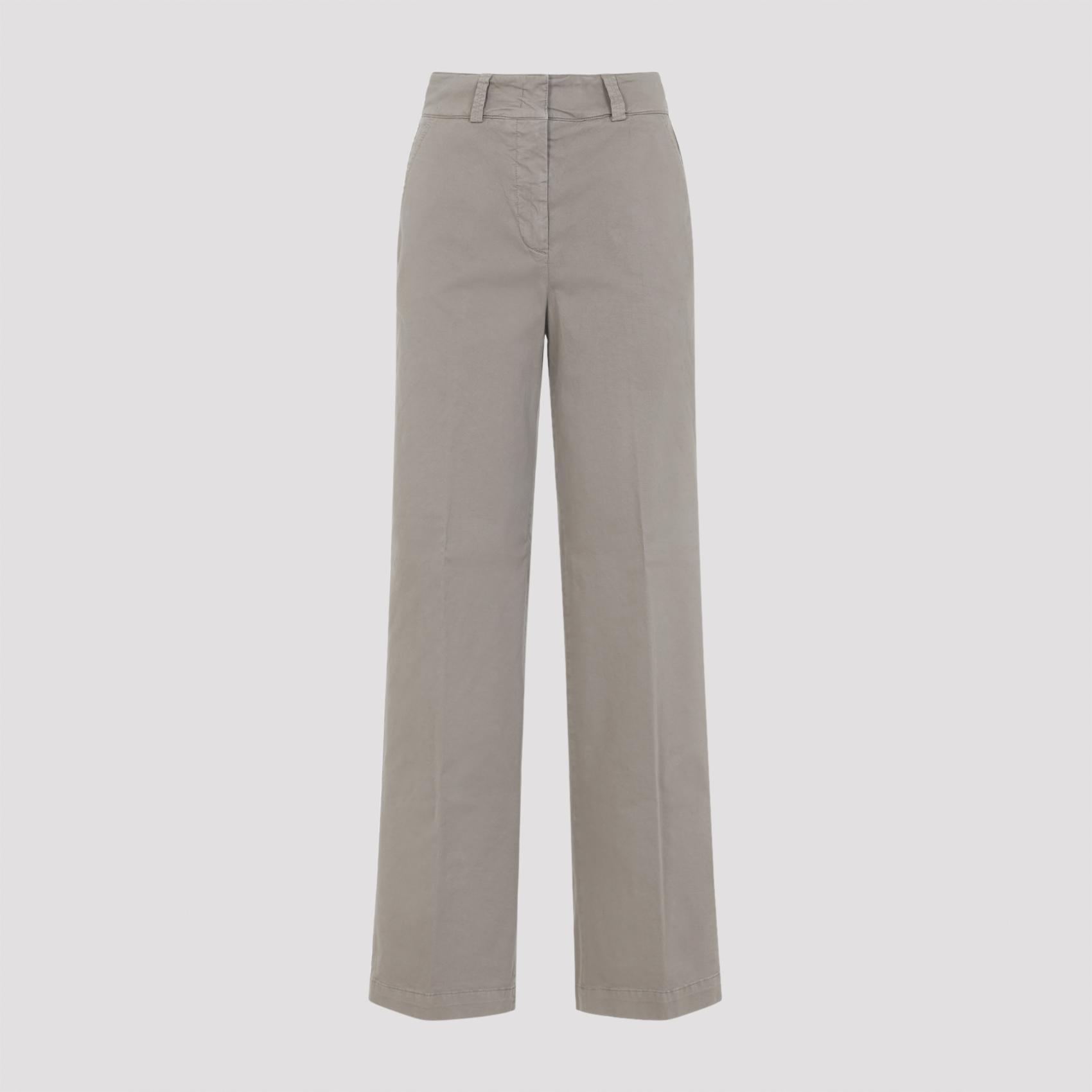 peserico gabardine pants brown cotton elastane - women
