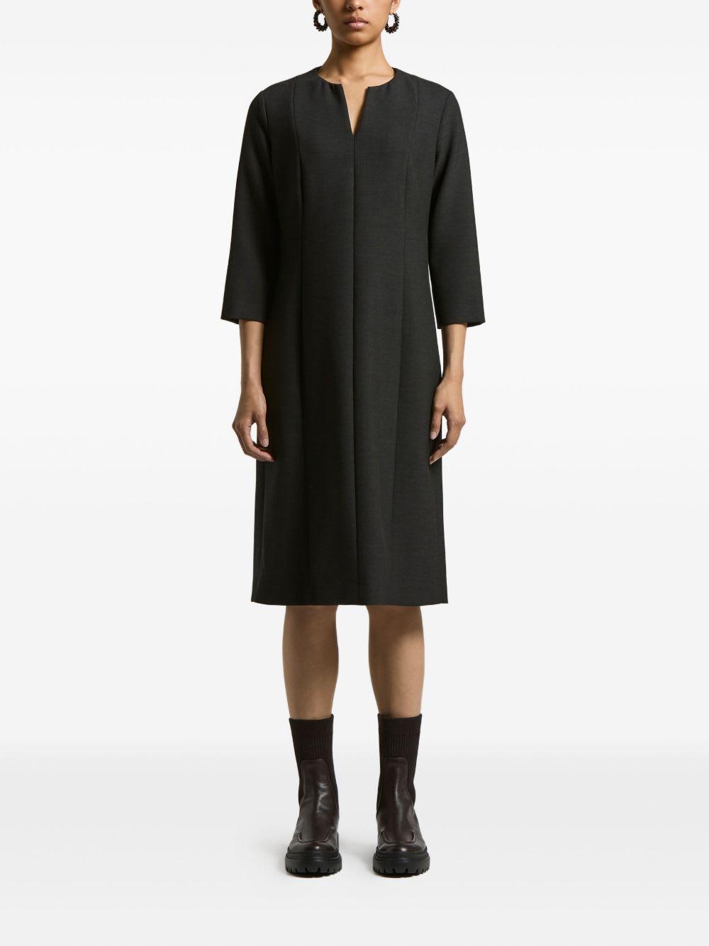 peserico gray dress with a v-neck