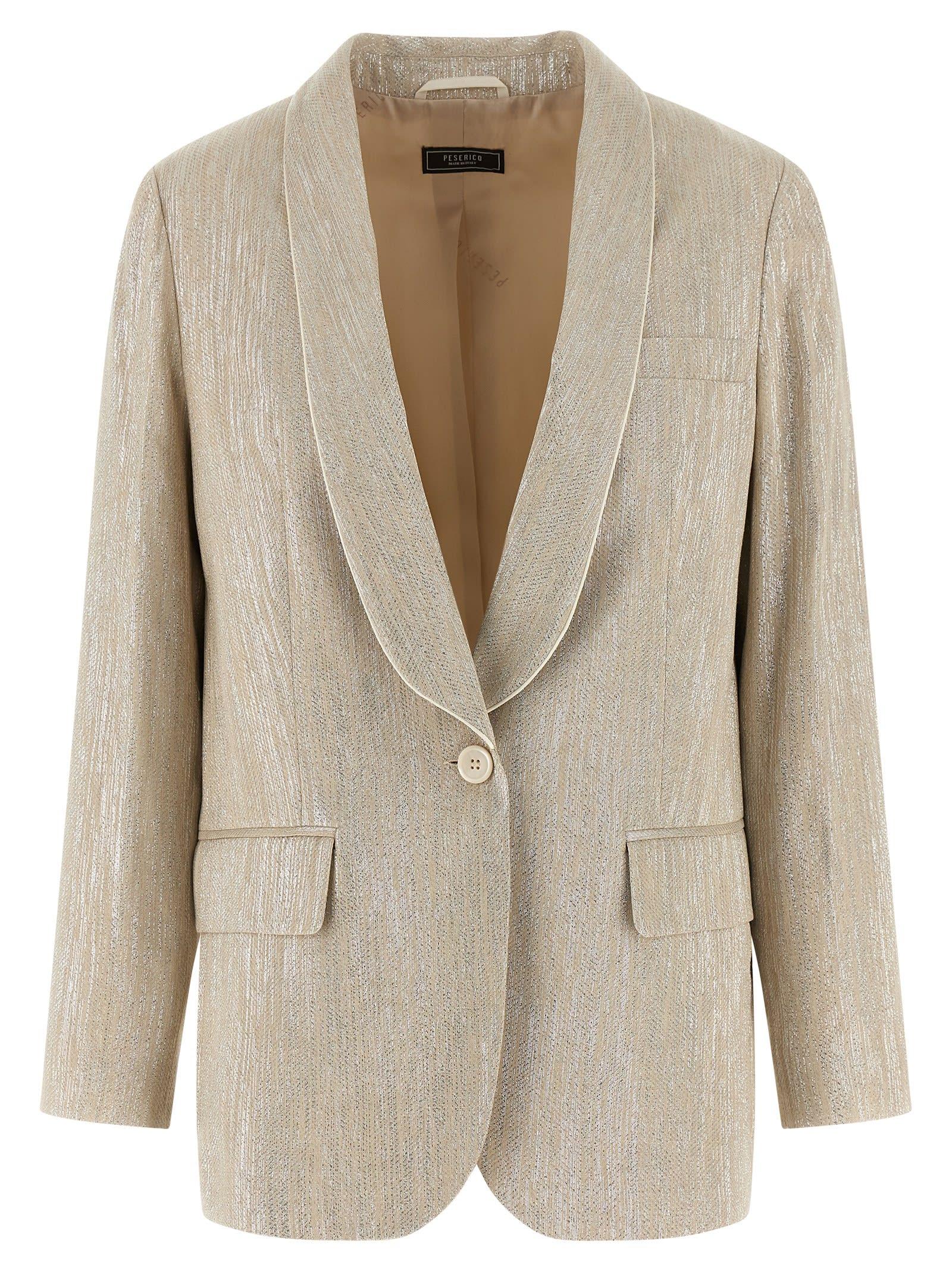 peserico lamé thread blazer