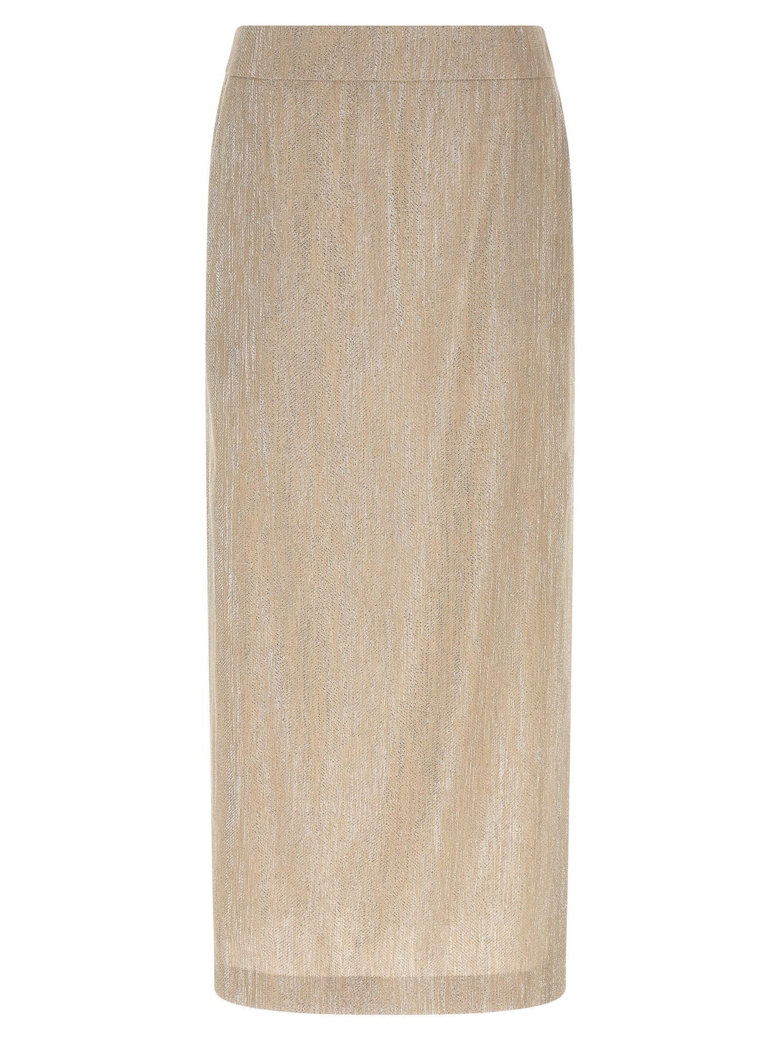 peserico lamé thread skirt