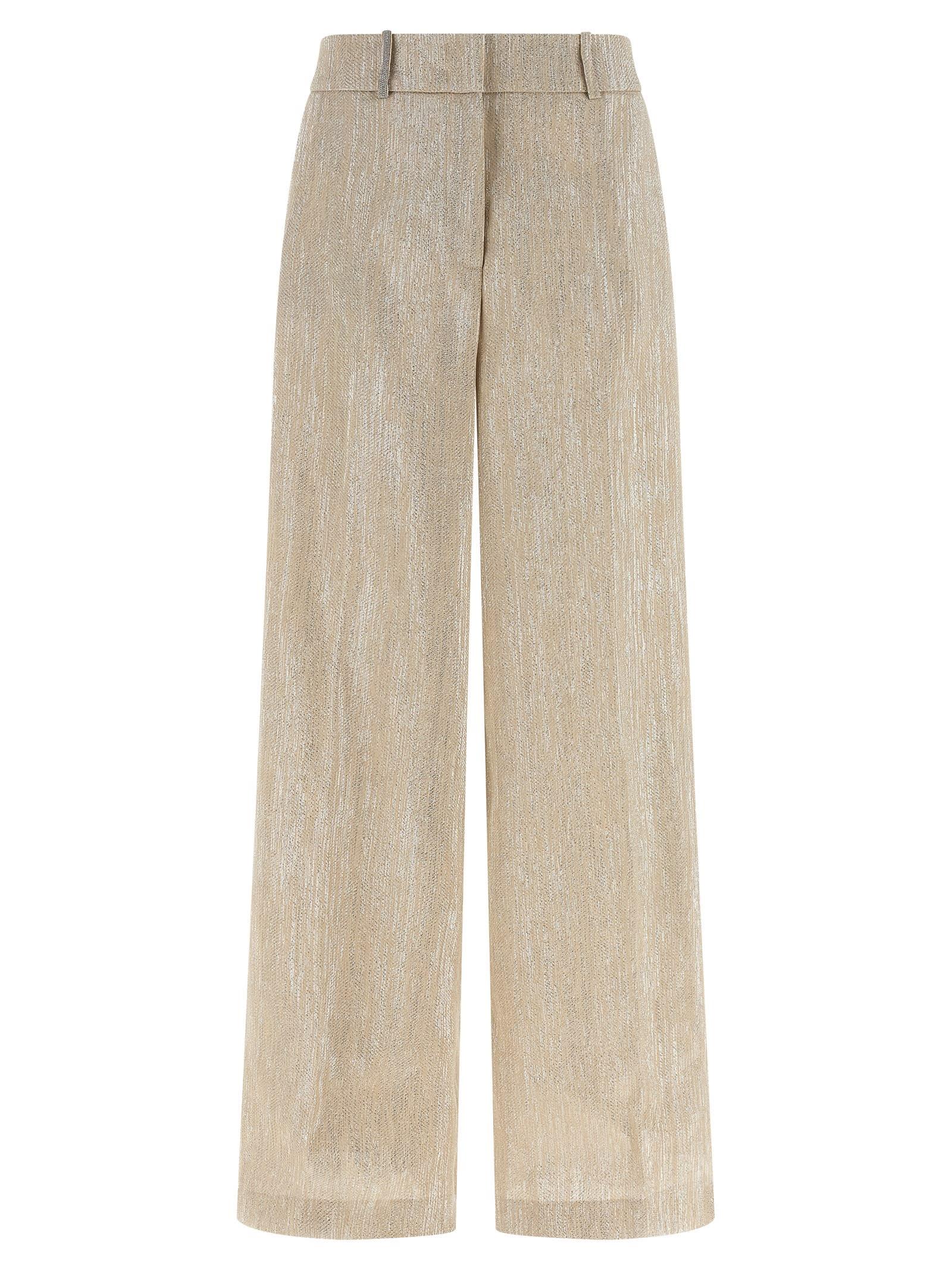 peserico lamé thread trousers
