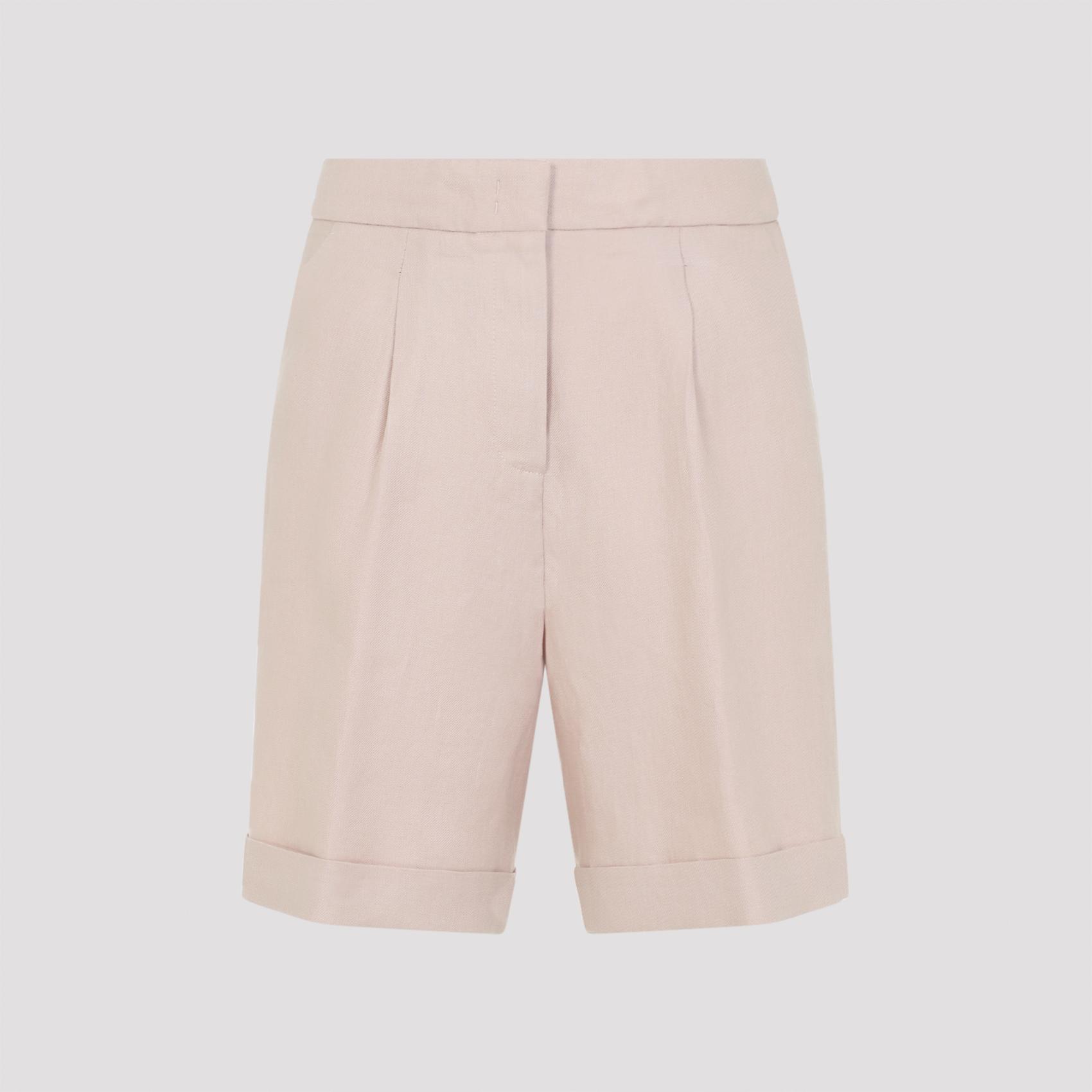peserico linen bermuda pink & purple short - women