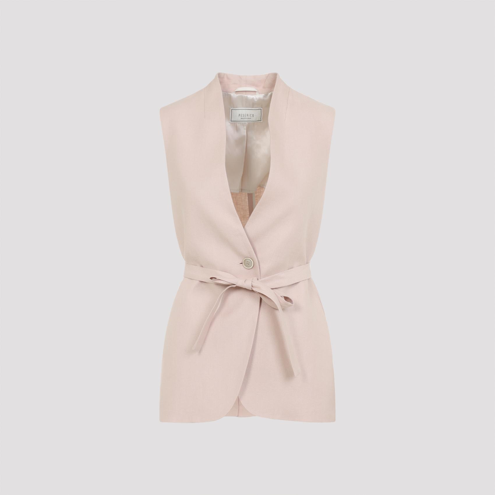 peserico linen gilet nude & neutrals - women