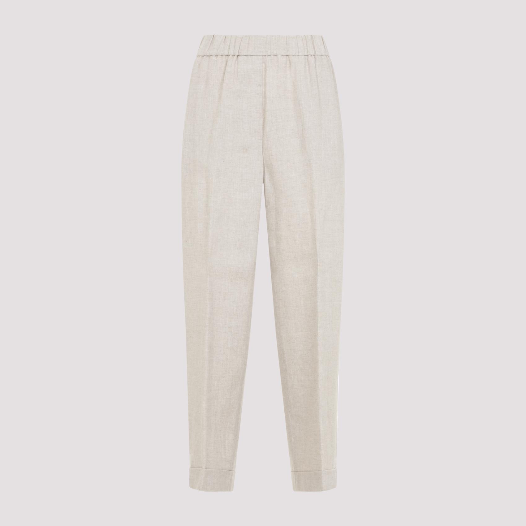 peserico linen pants nude & neutrals - women
