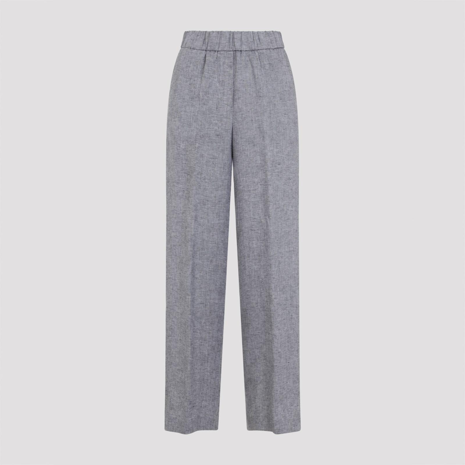 peserico linen straight pants