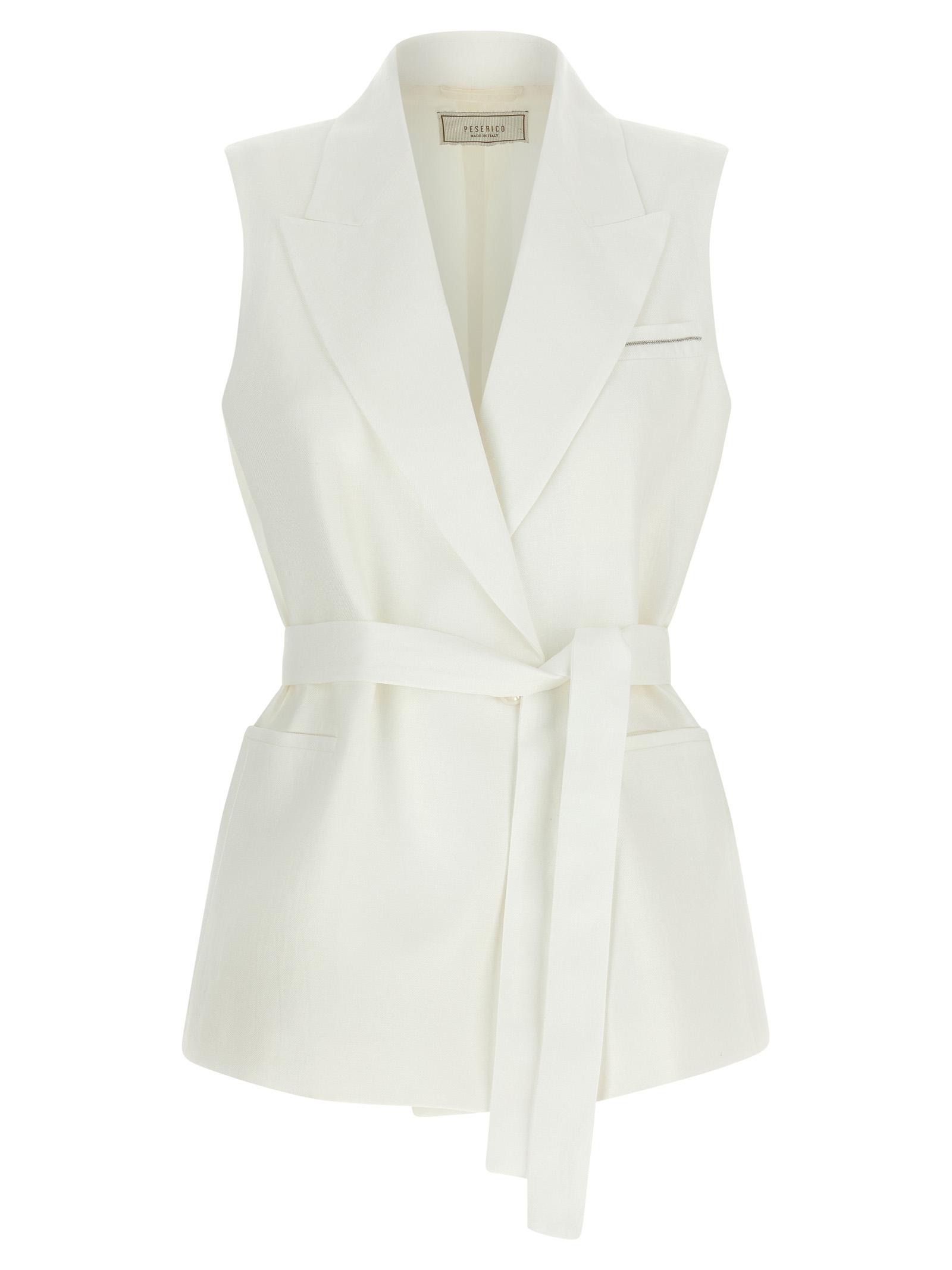 peserico linen vest white gilet - women