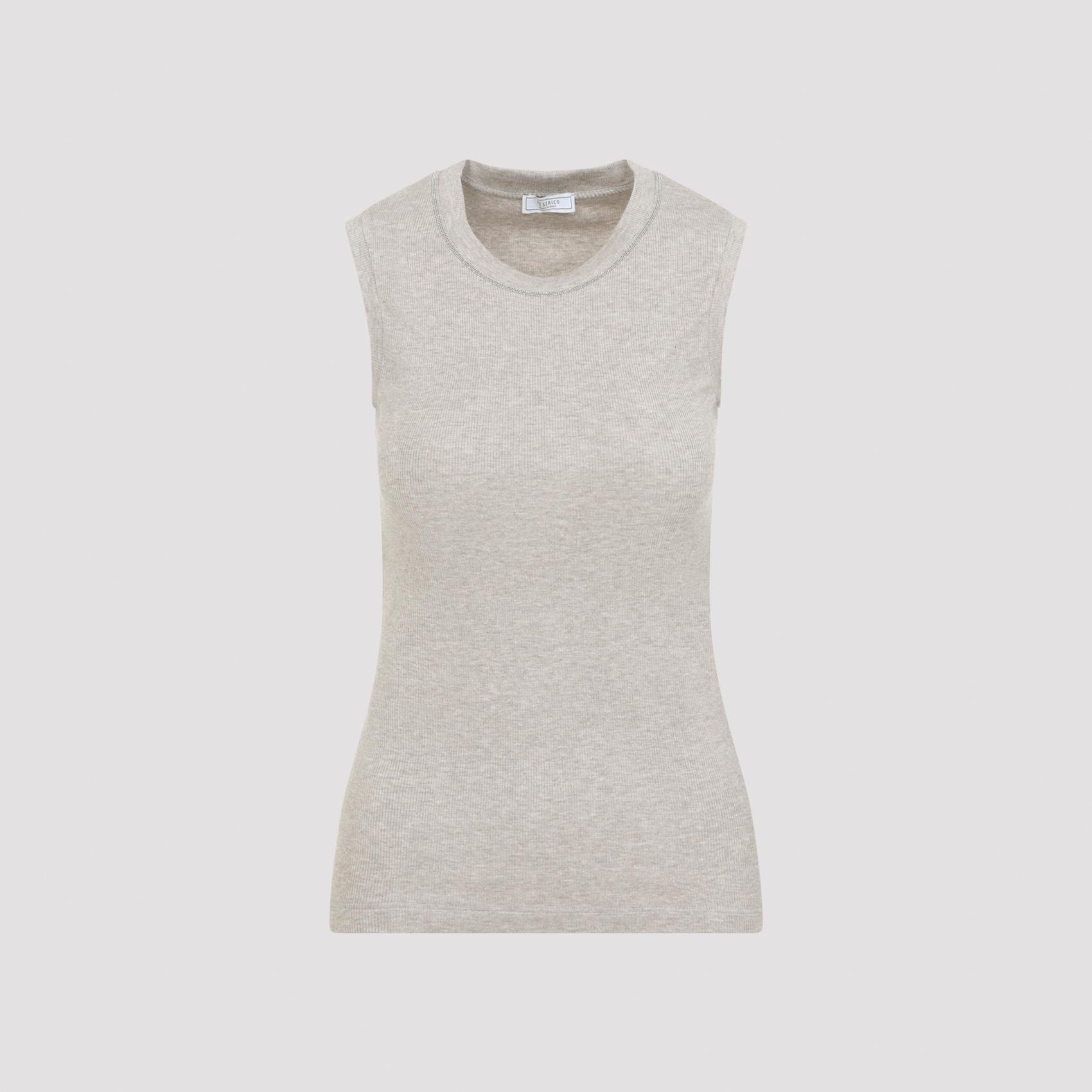 peserico lurex top brown viscose elastane metal - women