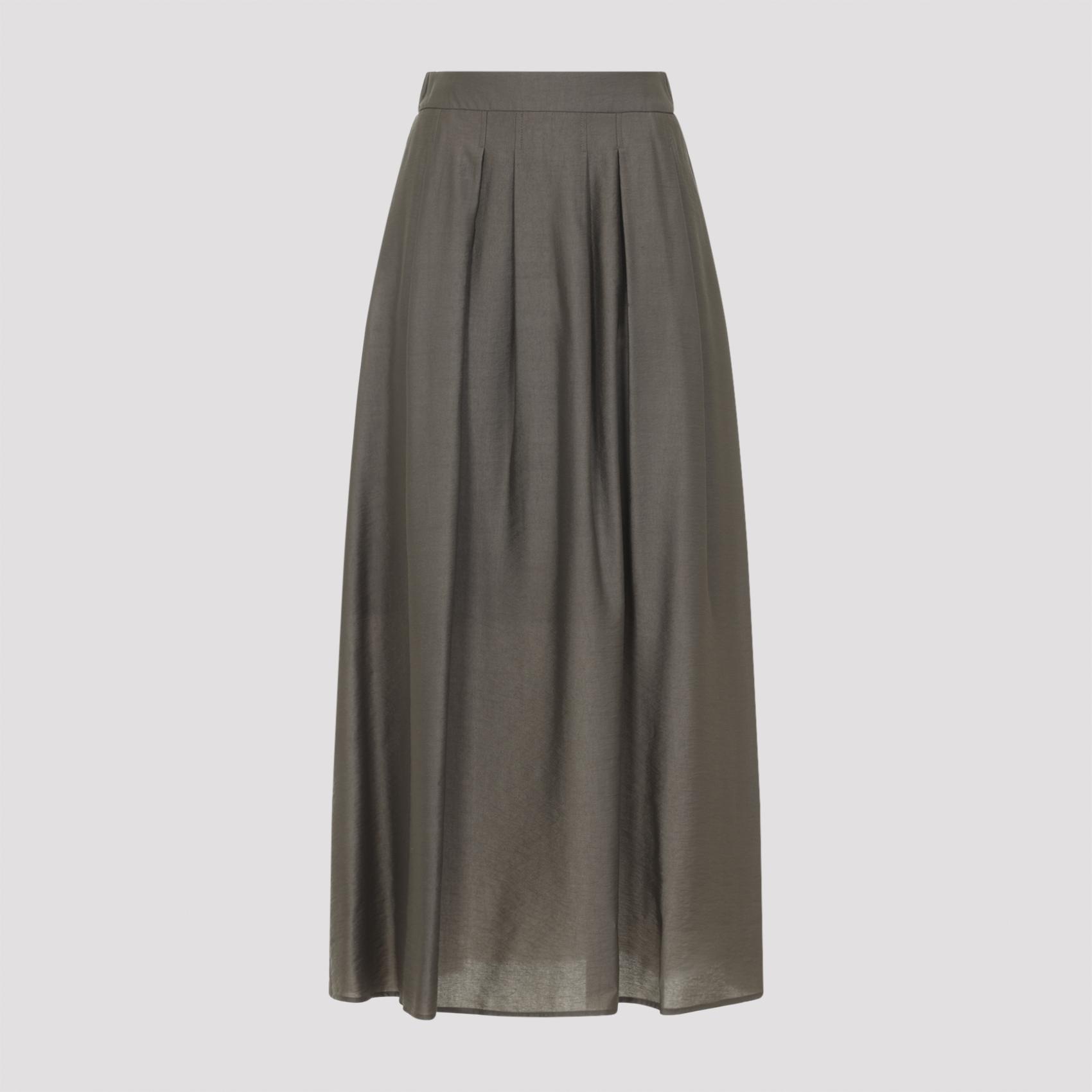 peserico lyocell midi skirt brown polyamide fiber - women